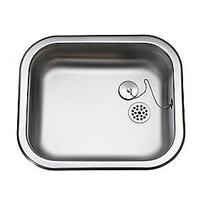 Uni køkkenvask 400x340mm med prop, mat, til nedfældning.