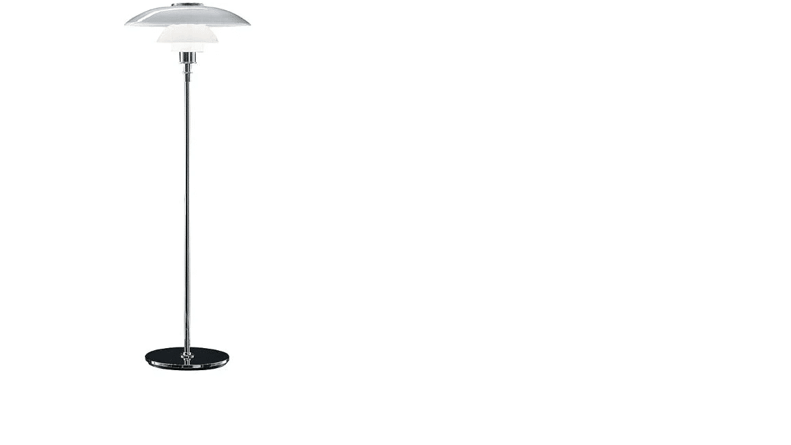 LOUIS POULSEN PH 4½-3½ HØJGLANSFORKROMET GULVLAMPE