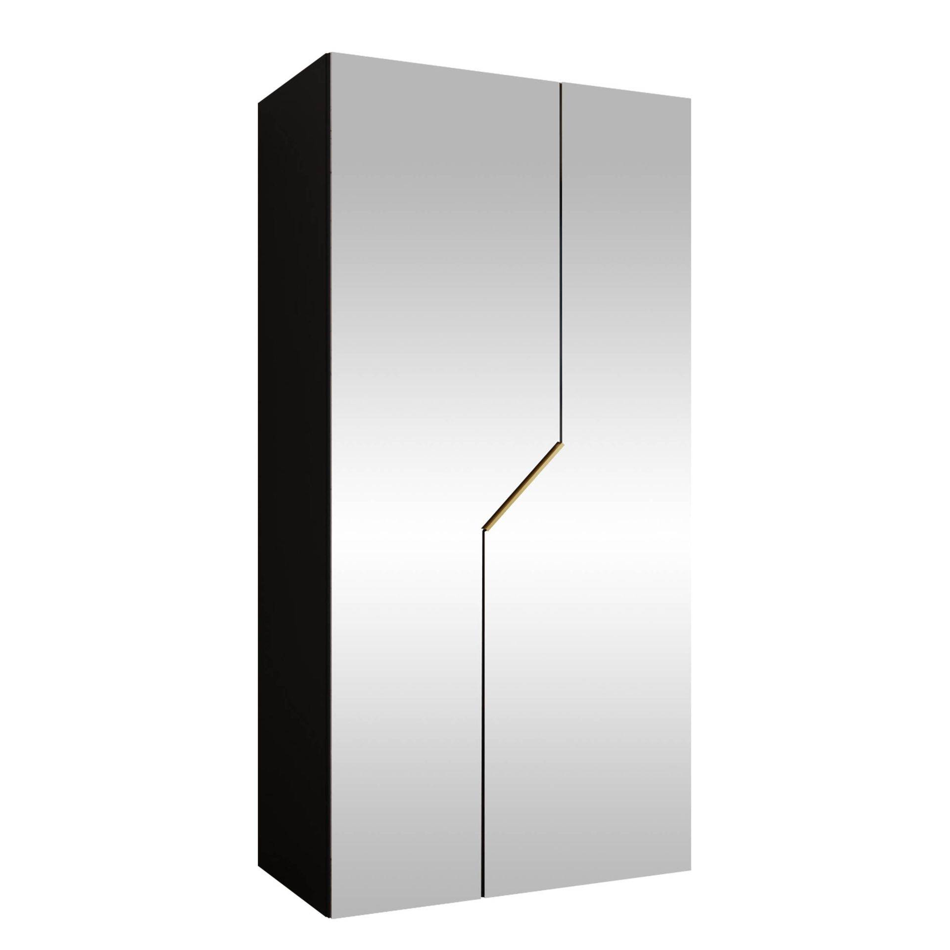 Eikra Garderob med spegel 100 cm - guld, svart Garderober & garderobssystem Silver,Guld,Svart