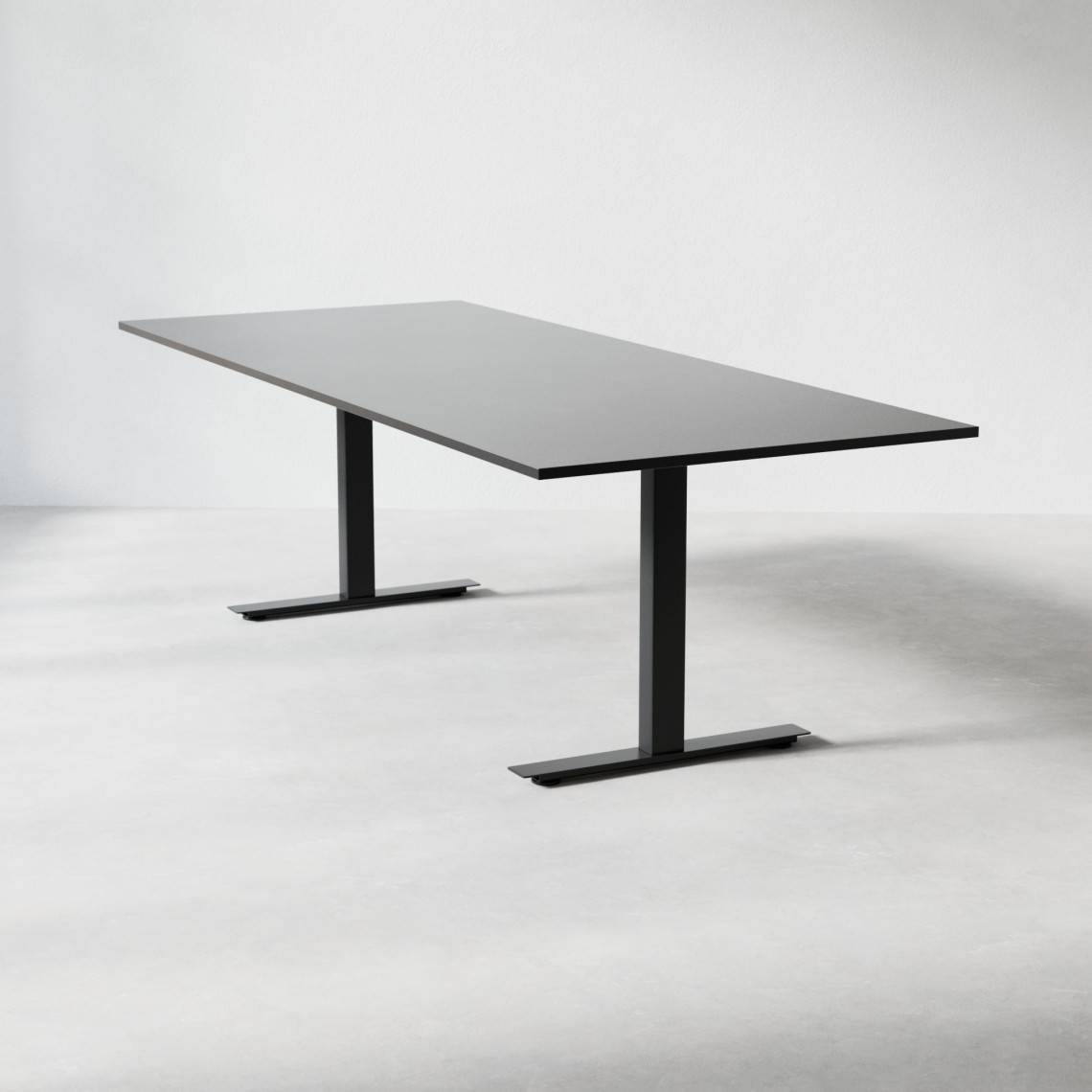 Konferencebord Modul, Størrelse 220 cm, Farve Sort, Ben Sort.