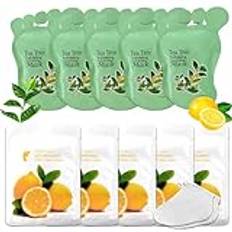 10-pack fotmask återfuktande 10 par strumpor masker citron mint intensiv peeling reparerande masker set för kvinnor män torr sprucken Elitzia ETMM03