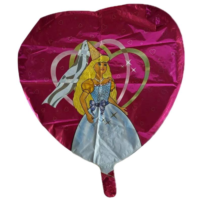 Pink prinsesse folieballon, 45 cm.