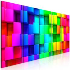 Lærredstryk Colourful Cubes (5 dele)
