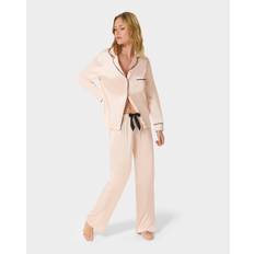 Claudia Shirt and Trouser Set Pale Pink/Black - Pink / 14