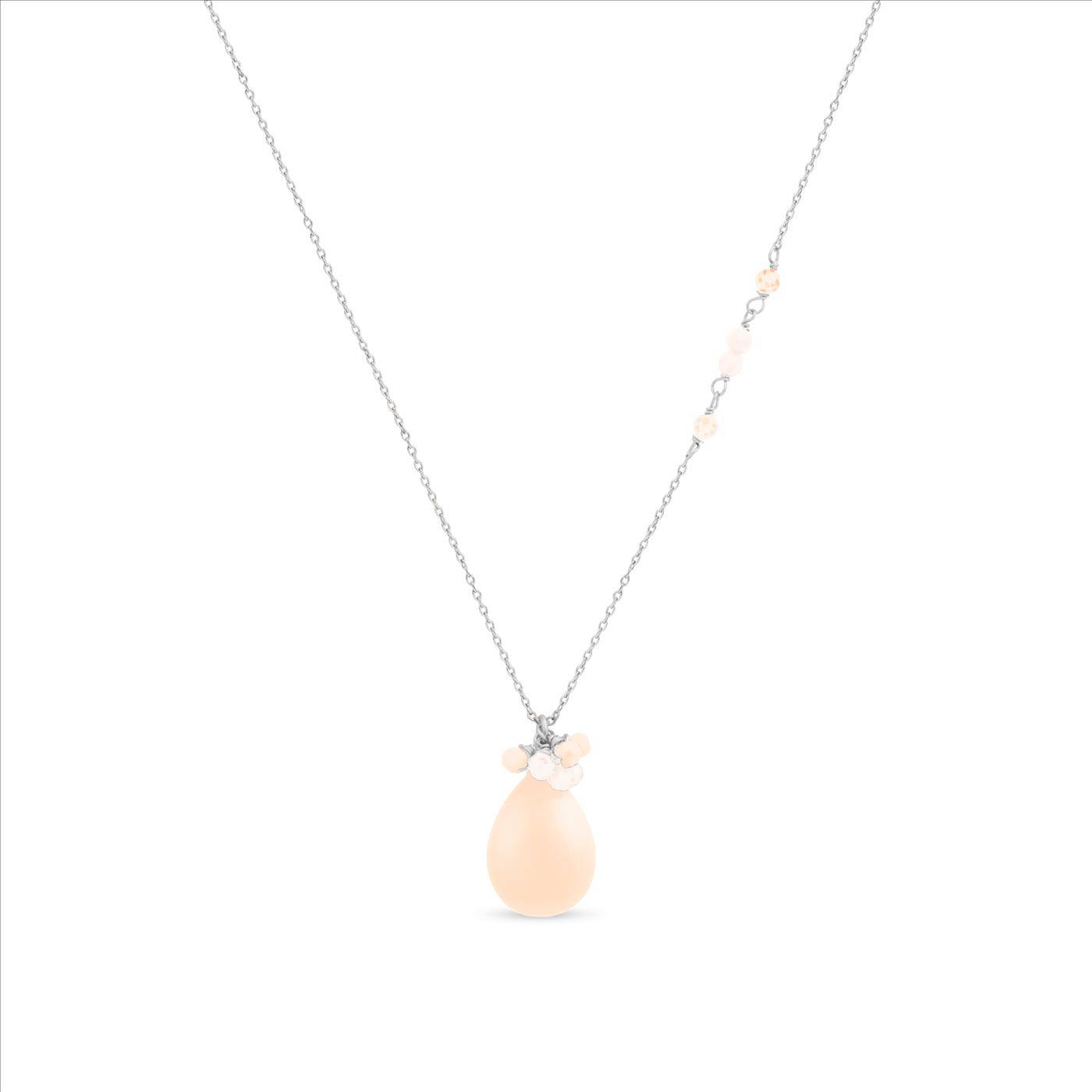 Luxenter adak halsband i metallegering och orange agat rodiumpläterad finish - Orange