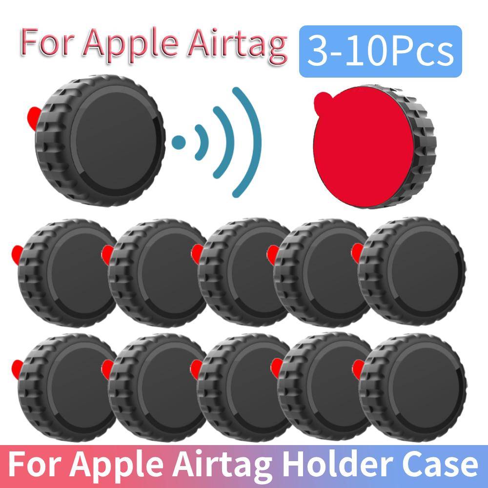 3-10 st Magnetiskt Fodralhållare För Apple Airtag Självhäftande Klistermärke Skydd Air Tag Skyddsfodral Anti-förlust Locator Vattentätt Skal