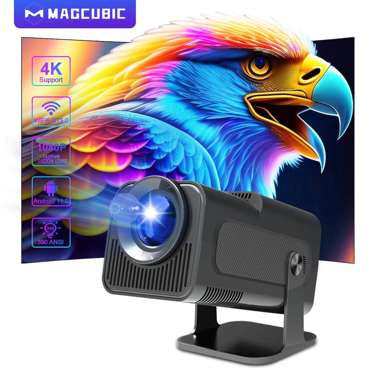 HD True 4K HY320 Android 11 Projektor FHD Native 1920*1080P 390ANSI WiFi 6 BT5.0 Utomhus Bärbar Bioprojektor Uppgraderad HY300