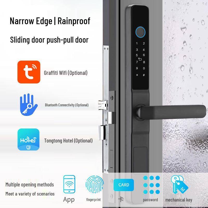 Smart Waterproof Fingerprint Lock for Narrow Frame Aluminum Alloy Doors