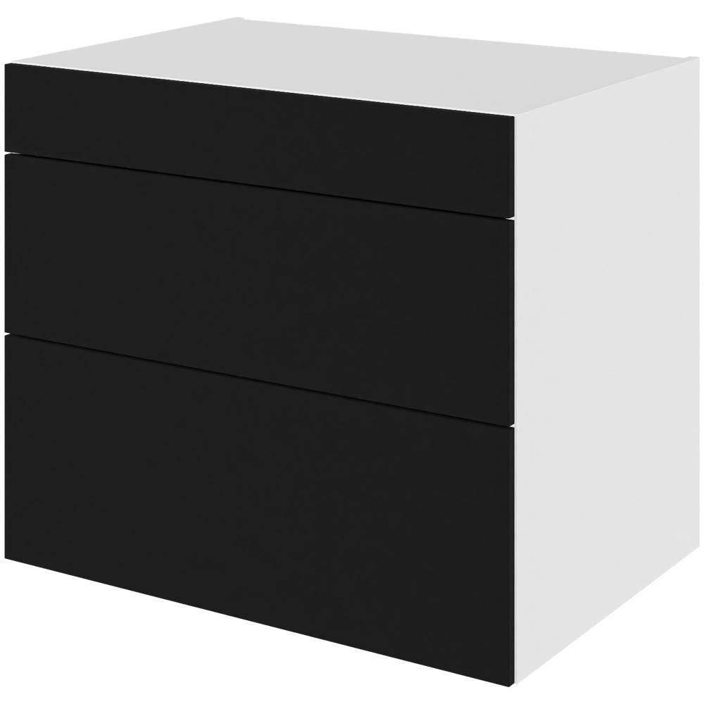 Multi-Living Køkken skuffeskab i Cibo Nero 127 H: 70,4 cm D: 60,0 cm - 3 skuffer deludtræk/softluk - Bredde: 80 cm
