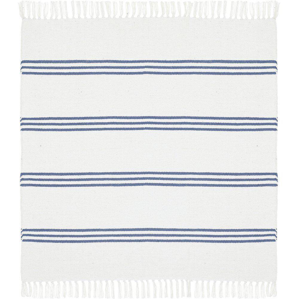 Tage Tæppe Offwhite Blå Striber 200x300 - Svanefors.