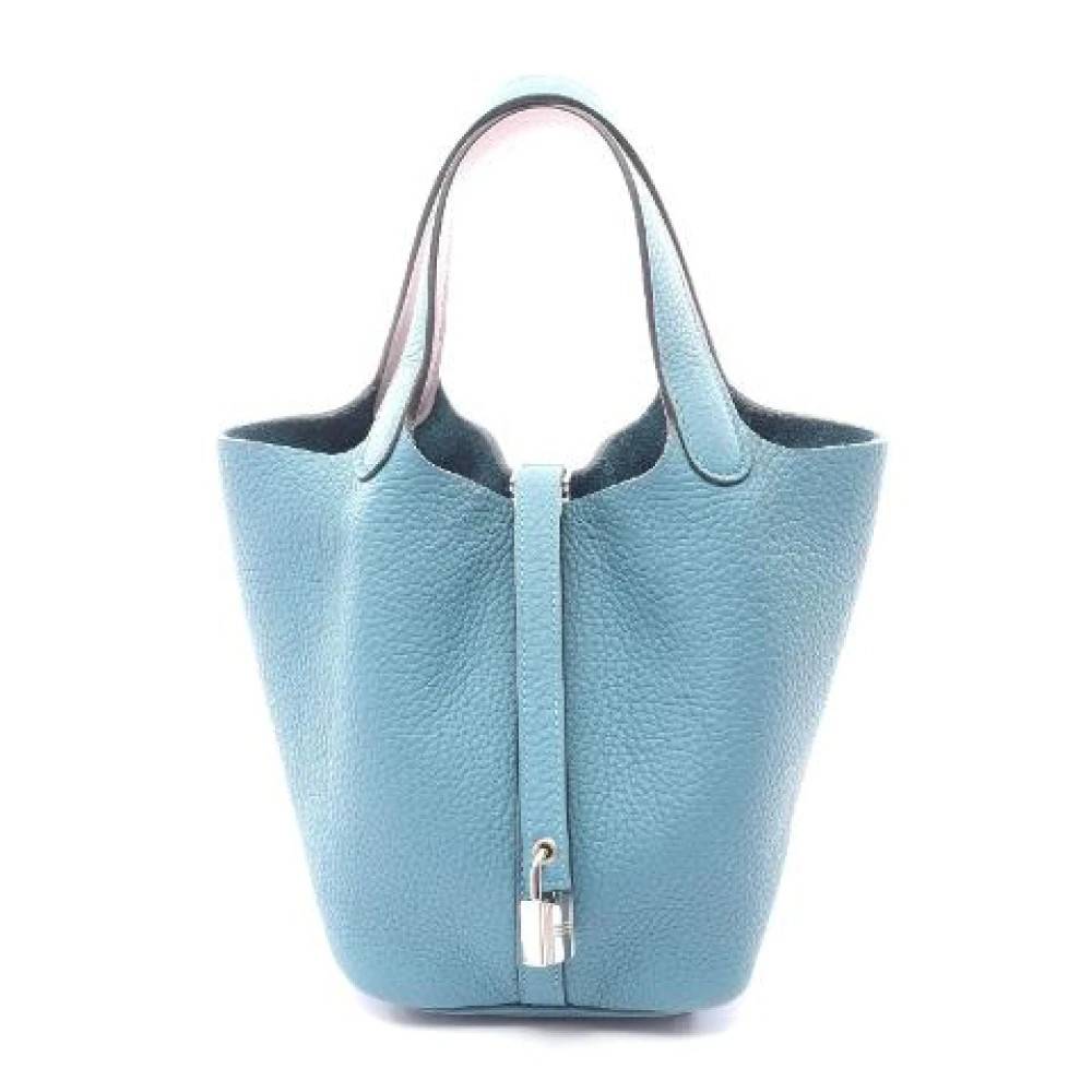 Hermès Vintage Pre-owned Picotin Lock PM Eclat Læder Håndtaske - Vintage - Dame - Blå - ONE SIZE - Læder