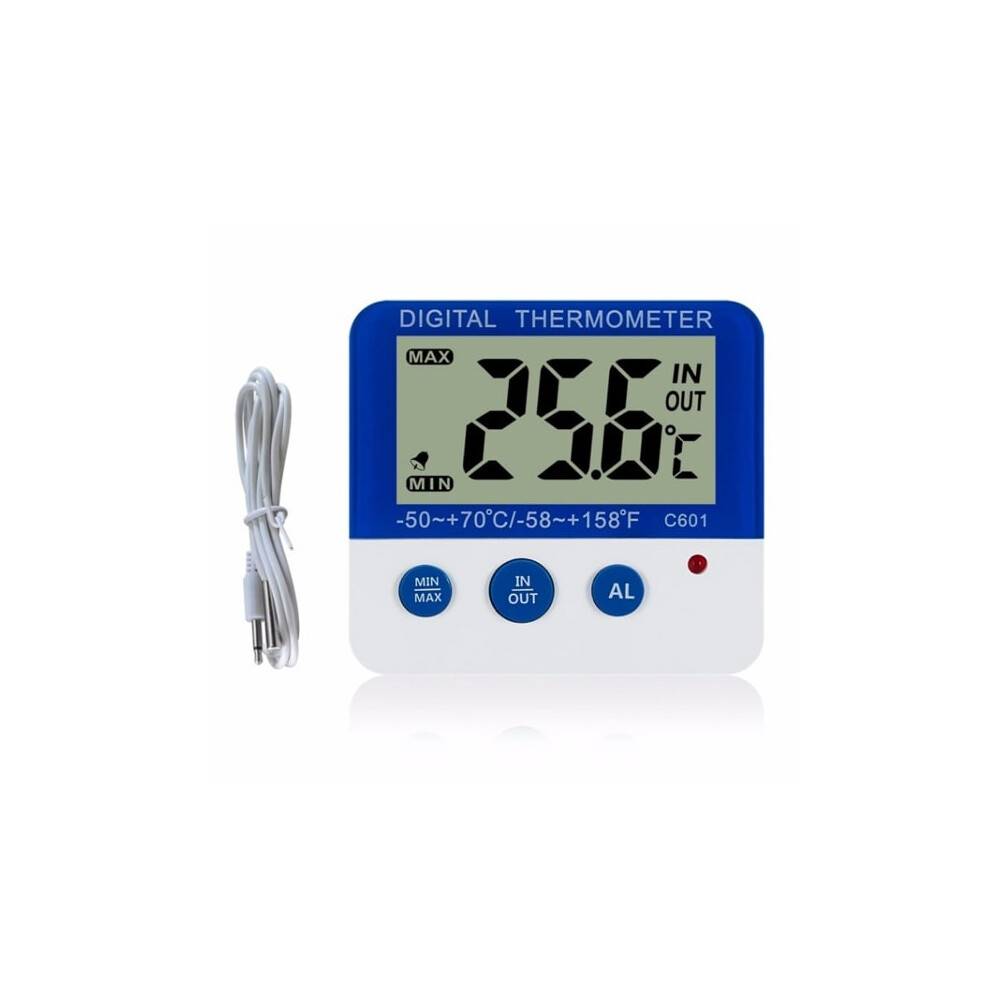 Digital kylskåpstermometer med larm, max/min temperatur, LCD-display. Kompatibel med frysar och inomhus-/utomhusbruk [C]