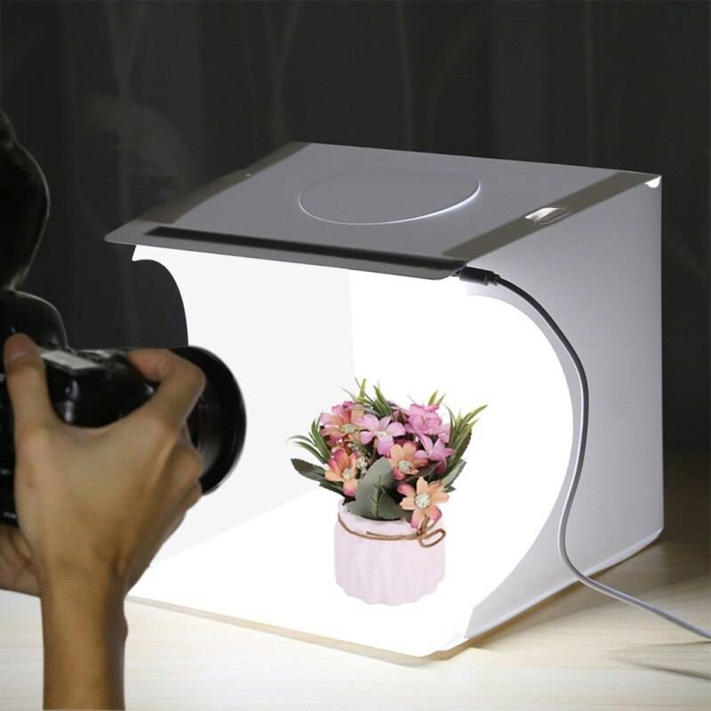 Enkla led-paneler hopfällbara hållbara foto video box belysning studio fotografering tält box kit emart diffuse studio softbox lightbox