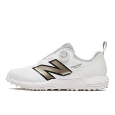 New Balance UGS2500 Spikeless Golf BOA Fresh and Size D 2E Shoes, Foam, Men's Women's, (White/Gold), 25.0 cm,