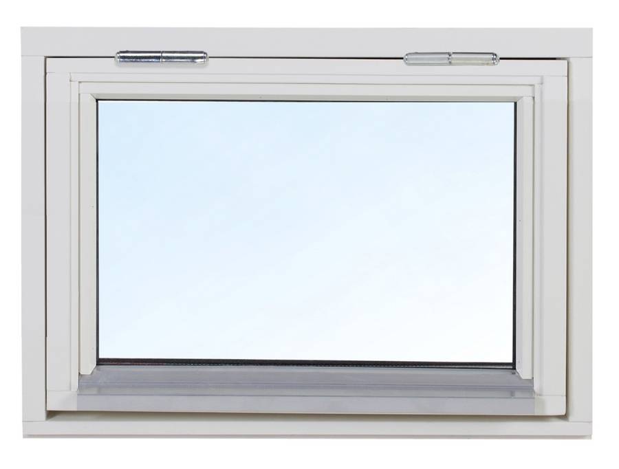 3-glas överkantshängt träfönster - 1-luft 12X6 Överhängd Frostat glas Ingen spaltventil