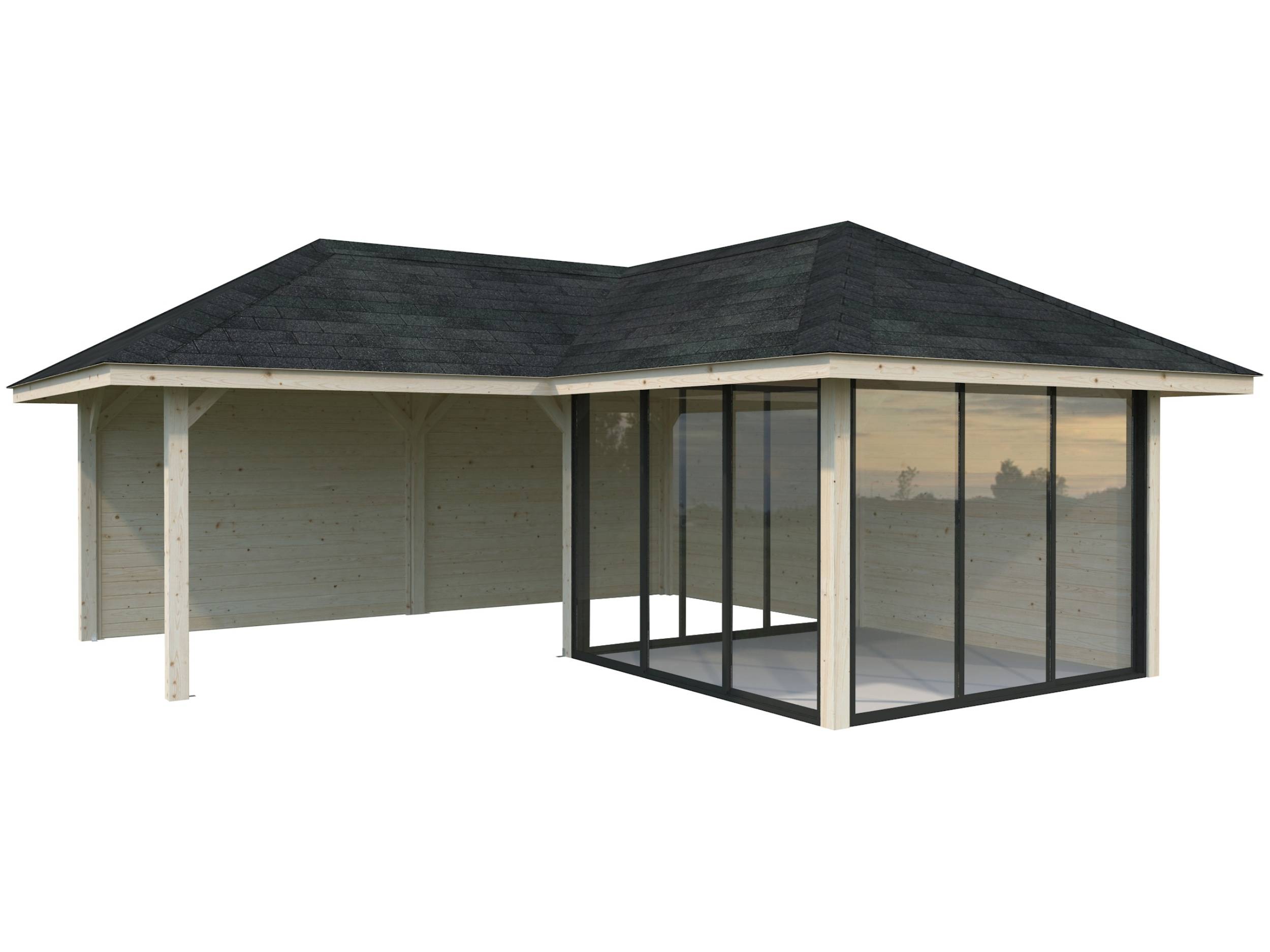 Havehus m/overdækning, Bianca 512, 24,9 m², natur