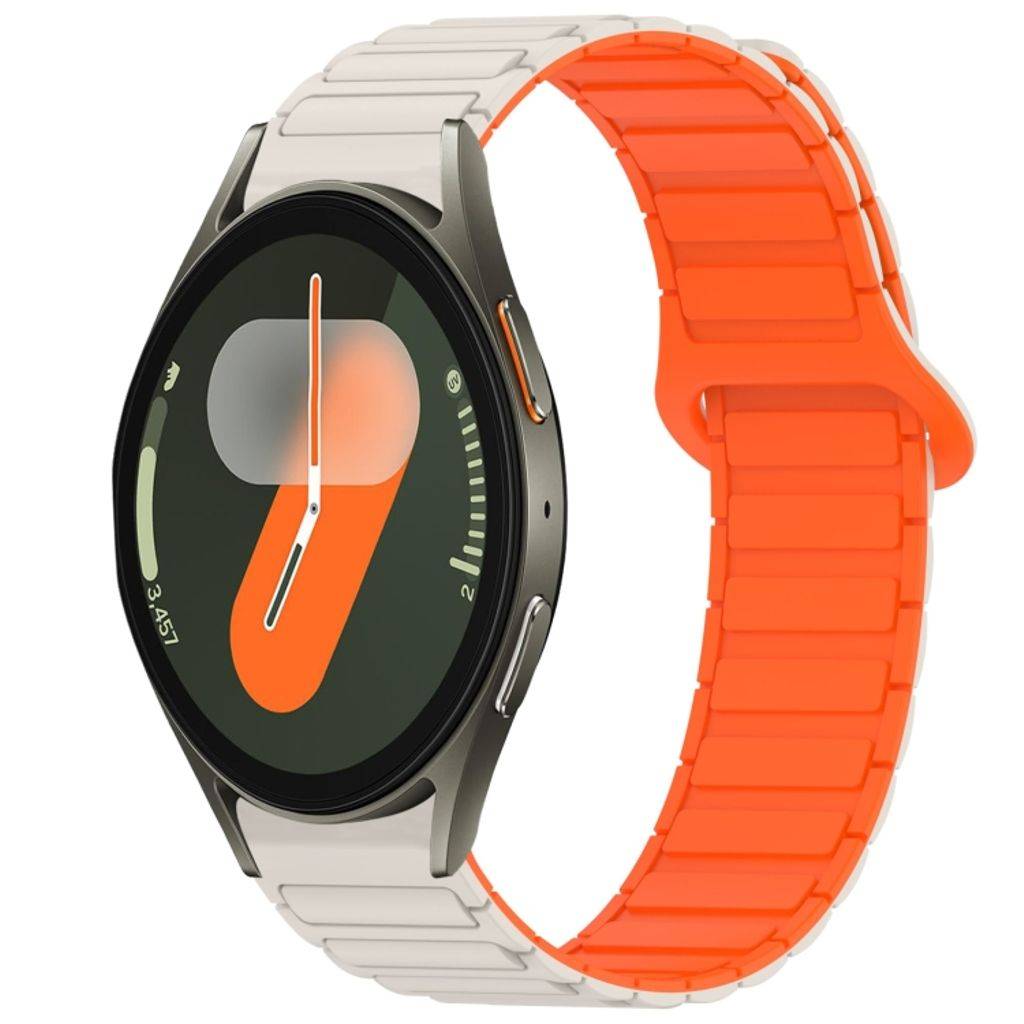 Samsung Galaxy Watch 7 40/44mm Klockarmband Silikon – Beige/Orange
