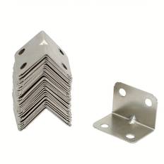 TEMU 50pcs Stainless Steel Right Angle Brackets - 90° L-shaped Heavy-duty Metal Supports For Furniture, Chairs, Cabinets & Shelves Construction, Furniture Brackets, Industrial Look, Polished Finish