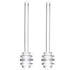 Sirapsdoppare 2St Glass Honey Dipper Honey Jam Sirap Dipper Stick Honey Spoon Dipper R?rande Scooper Transparent Omr?rande Pinnar F?r Honungspottburk Dispense Drizzle Honungsrörare
