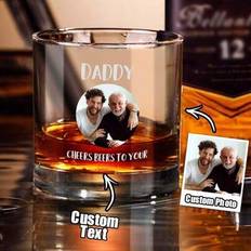 1 st specialanpassat glas, whiskyglas med foto, specialanpassat 300 ml whiskyglas med foto och text, specialanpassat glas med foto och text, specialan - Flerfärgad (8,2*8,2*9,3 cm)