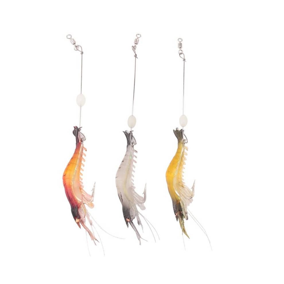 Mjuka Plastbeten Artificiellt Bete Lysande RäKor Fiskedrag Blandad FäRg Spinner Crank-Bait Fiskedrag med Krok Fiskeredskap 9Cm 0,013Lb(3St)