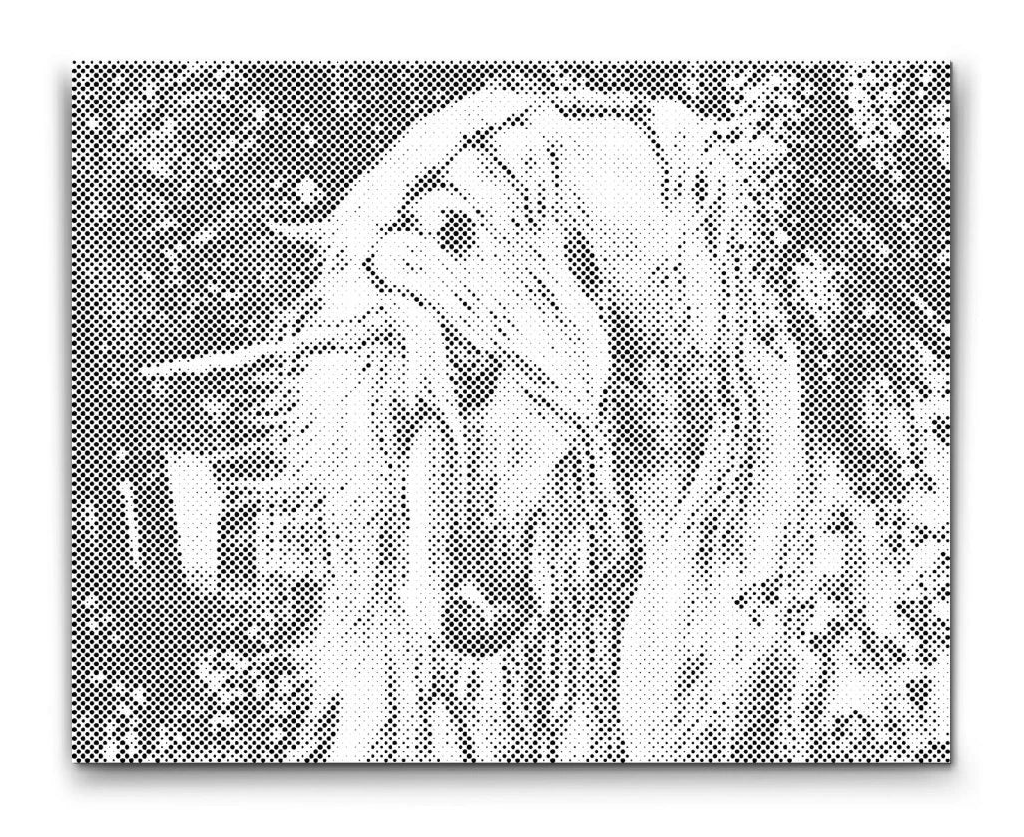 ENHÖRNING I SKOGEN | PRICKMÅLNING - 80x100 cm / Duk - Utan ram / Svart