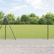 vidaXL Euro Hegn med 7 Flangerede Posts 1.2x10 m Galvaniseret Stål