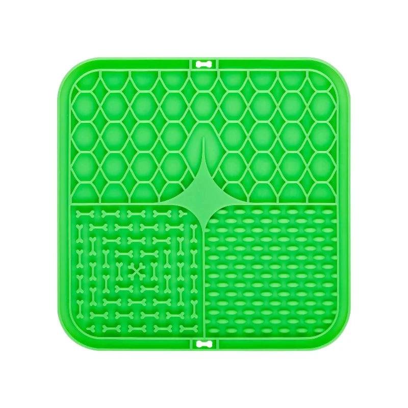 Silicone Lick Mat with Suction Cup for Dogs – Bath Distraction & Slow Feeding - Green