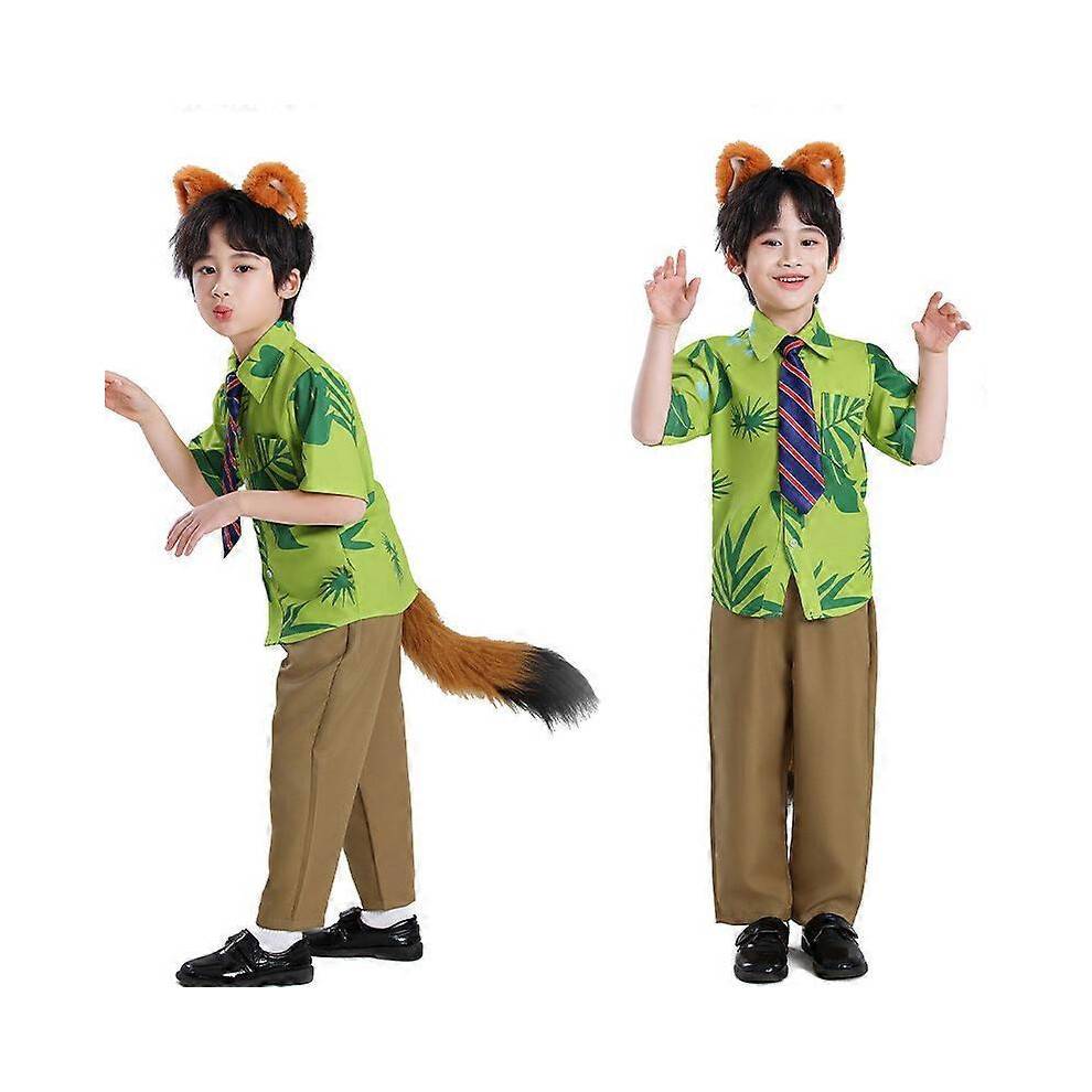 (150CM, ear) Children's adult shirt Nick Fox COSPLAY Crazy Animal Nick Fox headdress Nick Fox costume