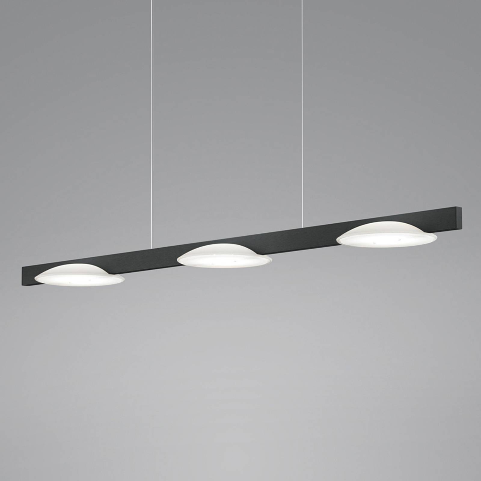 Helestra Pendellampa Pole, dimbar, Svart, Vardagsrum / matsal, Aluminium / grå / zink, Modern