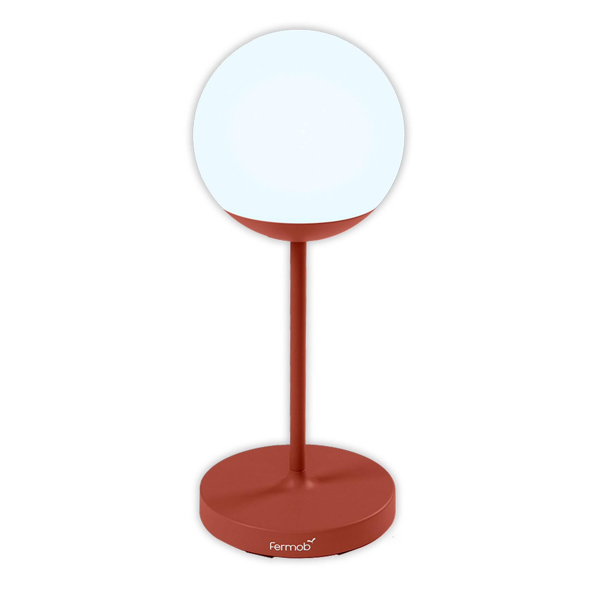 Fermob - Mooon! Lamp 63 cm Red Ochre 20 - Bordslampor utomhus - Tristan Lohner - Röd