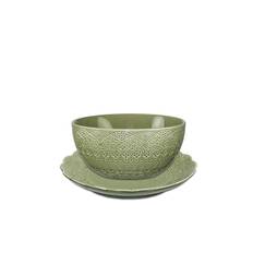 Servis set Assiett & Skål Cult Design Orient Cranberry Pesto 8 delar