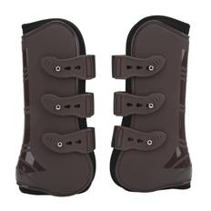 2pcs Horse Front Legs Guard PU Neoprene Horse Leg Protective Boots for Riding JumpingPair of Brown Large