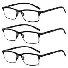 Suertree Blåljus läsglasögon 3-pack datorglasögon TR90 synhjälp PC gaming UV blockerade glasögon kvinnor män 8009 3,5 x