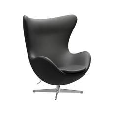 Fritz Hansen Ägget 3316 fåtölj Leather essential black-steel