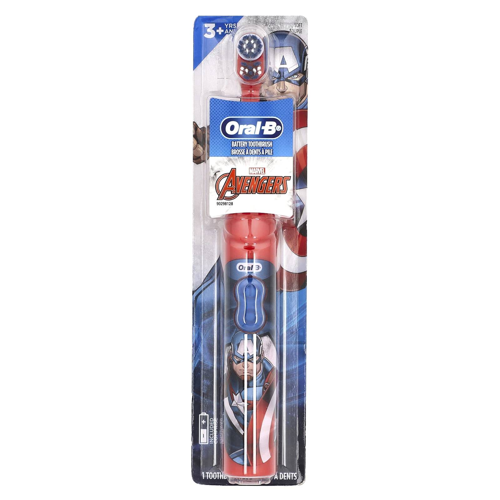 Oral-B, barn, eltandborste, mjuk, 3 år och uppåt, Marvel Avengers, 1 tandborste