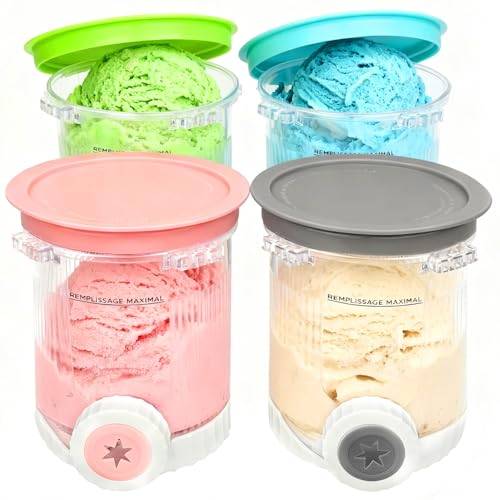 4 Stück Behälter Für Ninja CREAMi Swirl, 480 ml Eisbehälter für NC701EU