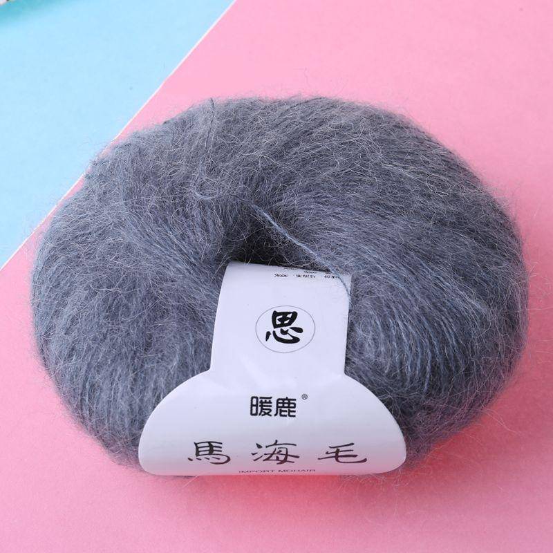 Mjuk Mohair Cashmere Stickning Ull Garn Gör det själv Sjal Scarf Virktråd Tillbehör gray