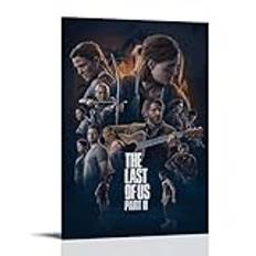 JFUTD The Last of Us del IIWall Art oljemålning kanvas affisch animering affisch deco konst estetisk atmosfär resa affisch retro 30 x 45 cm (12 x 18 tum) ram-stil-10