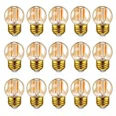 Hcnew G40 LED retro Edison glödlampa mini globe 1 W (E27, 15-pack)