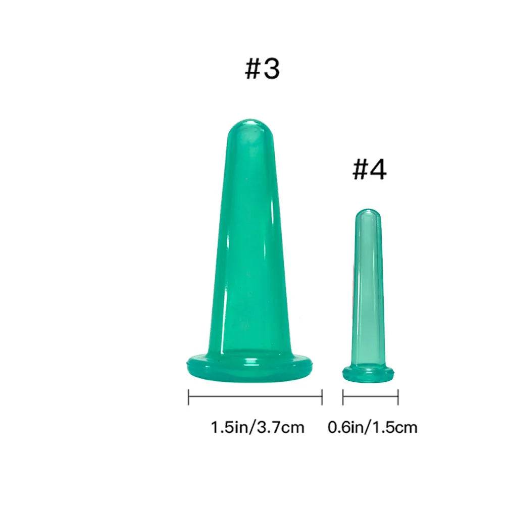 Silicone Vacuum Cupping Massage Jars Anti Cellulite - Green-34