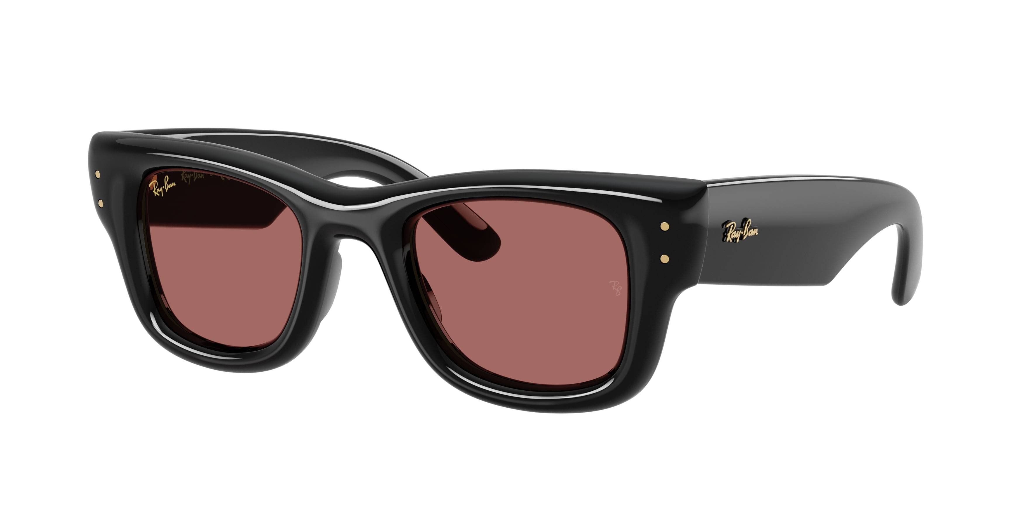 Ray - Ban Unisex Ray - Ban RB4940 WAYFARER PUFFER 601/69 Solglasögon Nylon Svart Violett Fyrkantig Normal