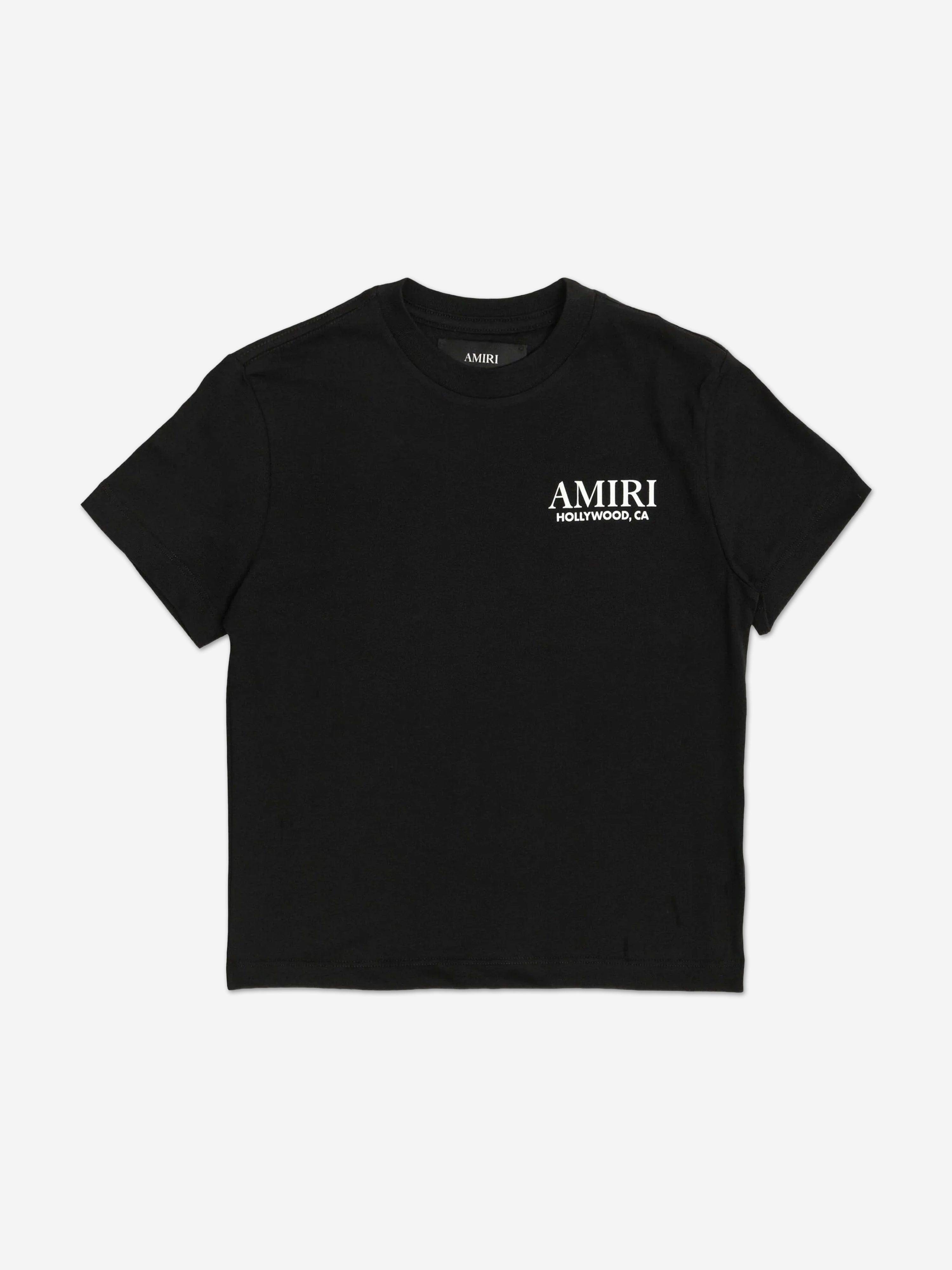 Amiri Kids Stacked T-Shirt in Black - Black / 10 Yrs (10 Yrs)
