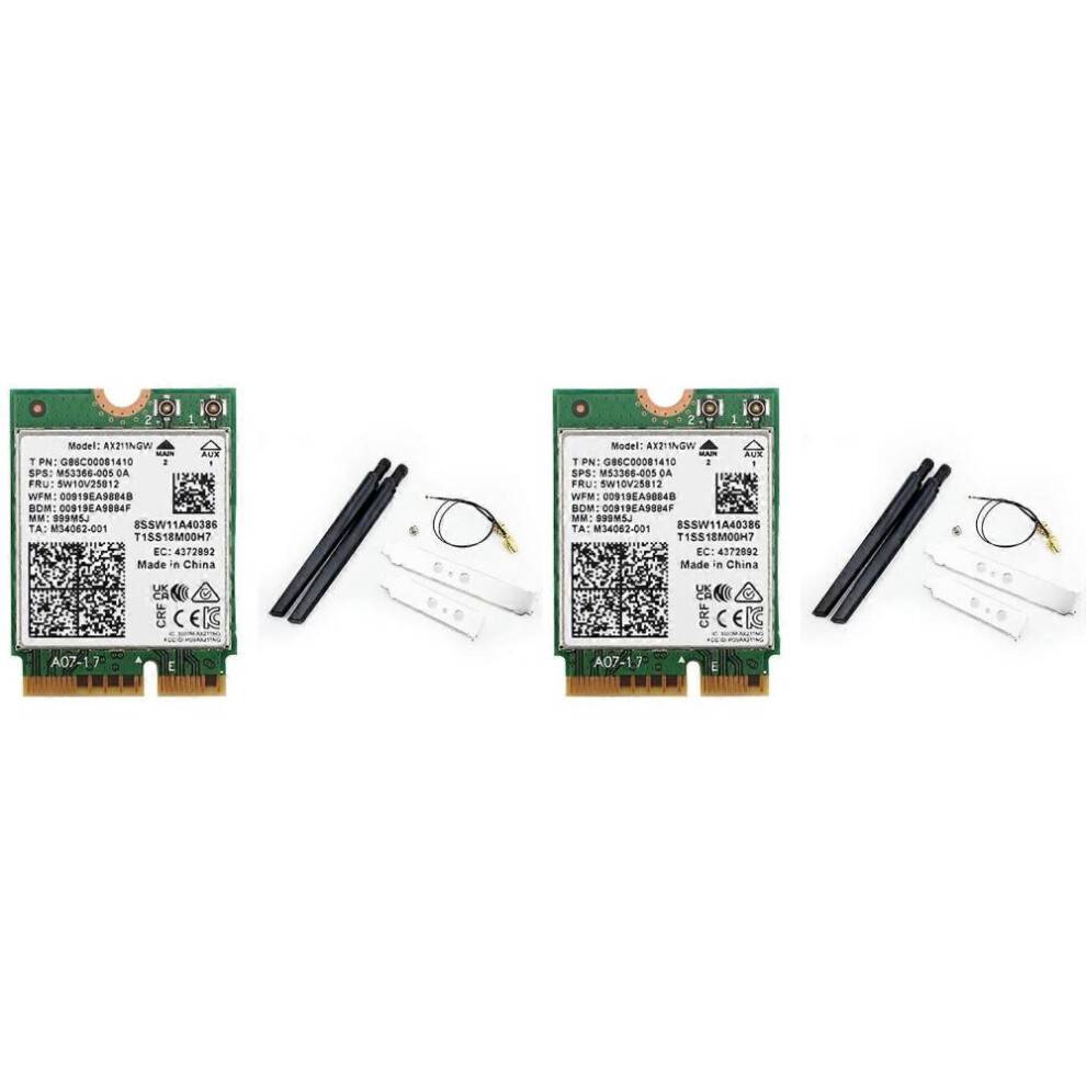 2X AX211NGW+Dual Antenne WiFi 6E M.2 Key E CNVio2 2.4Ghz/5Ghz Trådløst Netværkskort 802.11Ac Bluetooth 5.2 Adapter