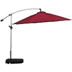 Garden Parasols Parasol Outdoor Sun Protection Outdoor Standing Single Banana Umbrella Outdoor Beach Courtyard Leisure Outdoor Umbrella-three meters_Red-Wine (Redwine three meters)