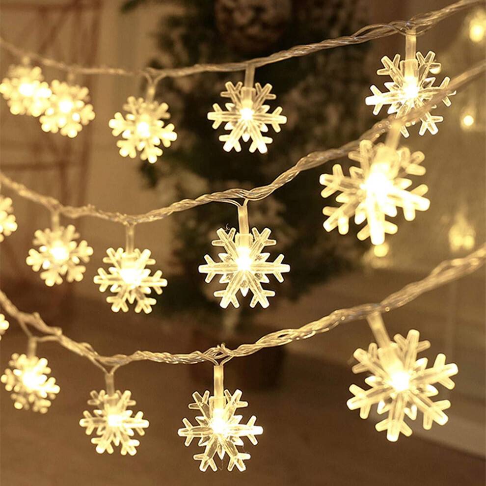 Julsnöflingeljusslinga 32FT 80LED Batteri