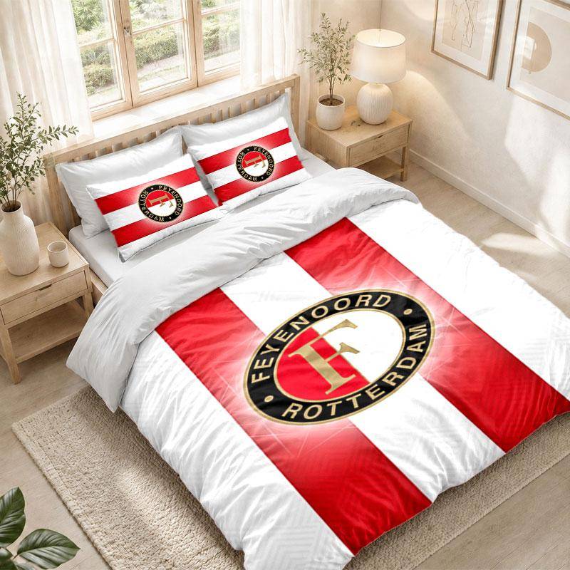 Bedding Set 1 Duvet Cover 2 Pillowcases Feyenoord Print Bedroom Home Decoration