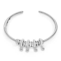 Valaya Armband med Graverade Pärlor och Diamanter i 925 Sterling