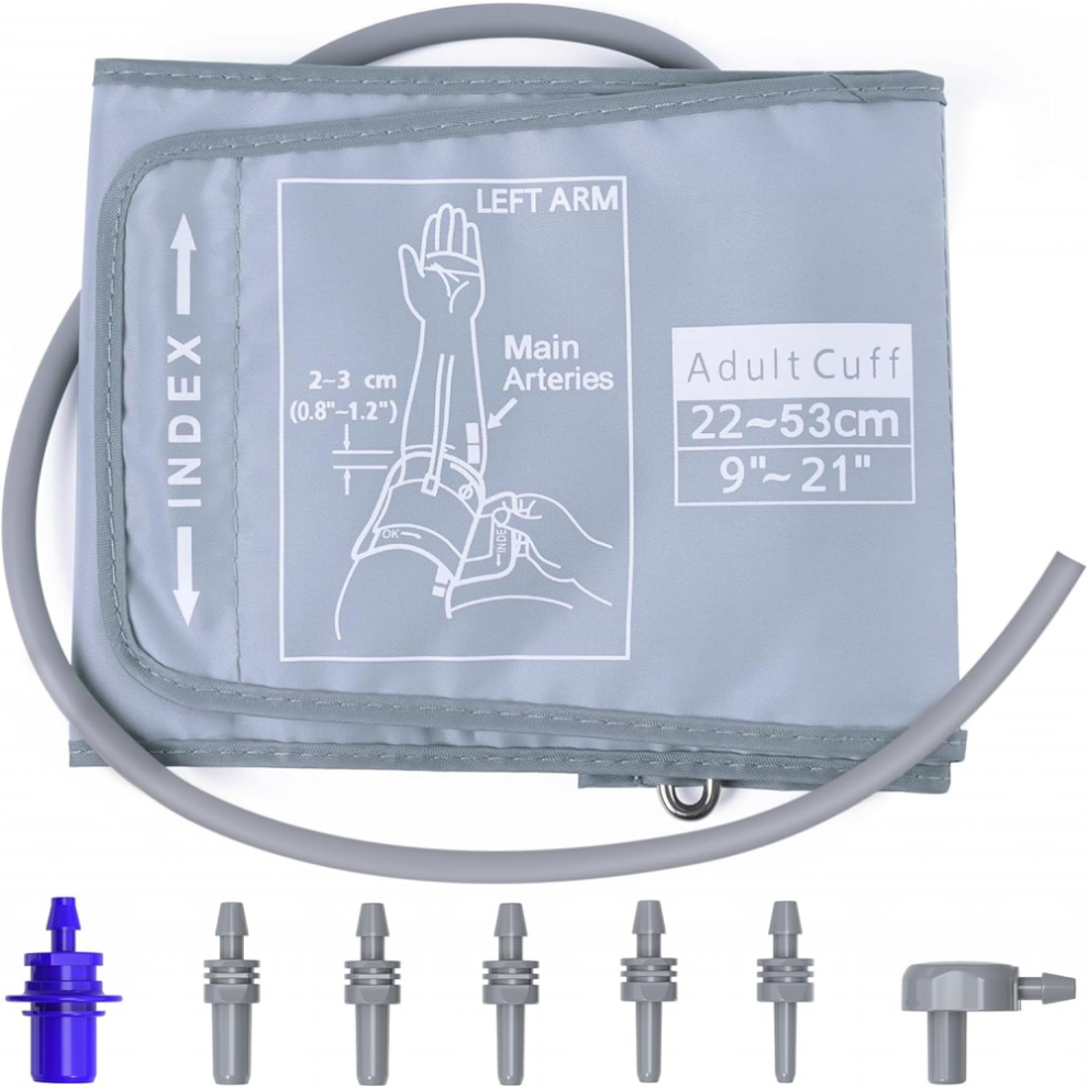 Ekstra stor manchet kompatibel med Omron 9u201d-21u201d tommer (22-53 cm) XL blodtryksmanchet til voksne, ARM, BP-erstatning, kompatibe