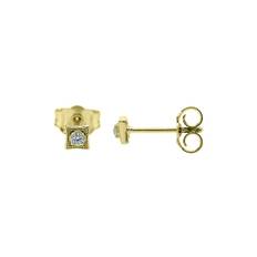 Diamond Mini Detailed Square Stud Earrings in 9ct Gold - gold